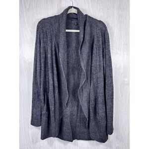 Barefoot Dreams CozyChic Lite Cardigan XL Gray Drape Open Minimalist Capsule